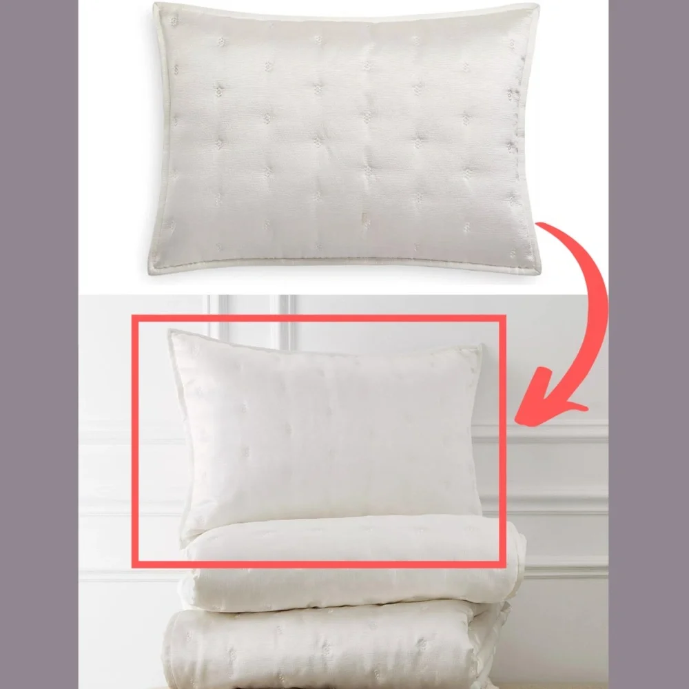NEW [ 1 King‎ ] Quilted Pillow Sham for Hudson Park Nouveau White